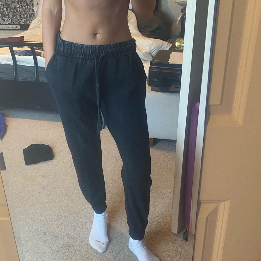 US Vintage Acid Wash Black Jogger Sweats